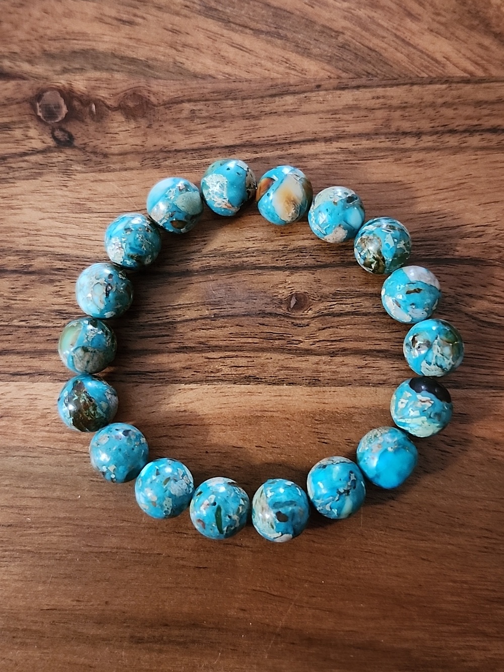 Handmade Turquoise Jasper Beaded Bracelet